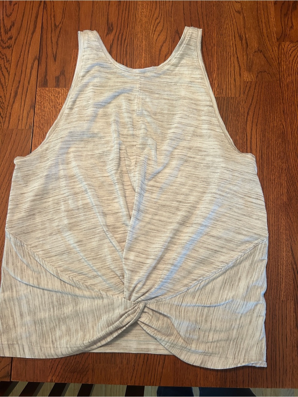 Athleta Heathered Cream Twist-Front Tank